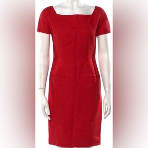 Chic Scarlet Red Sheath Dress